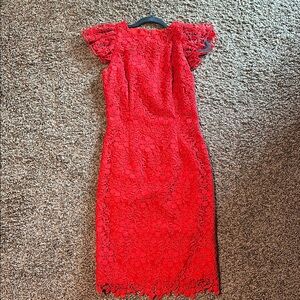 ANTONIO MELANI Coral Eyelet Sheath Dress - 0